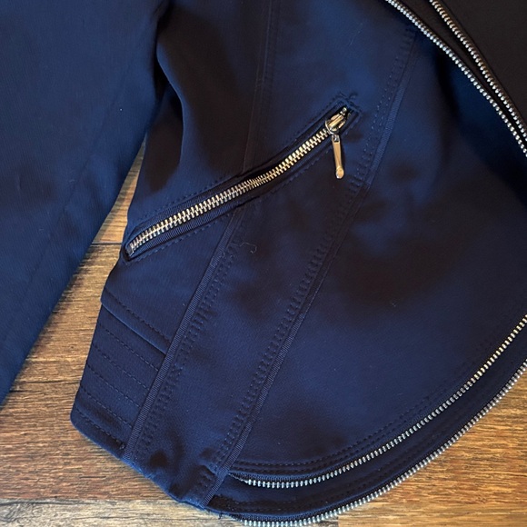 WHBM Navy Blue Women's Moto Jacket - Picture 6 of 9